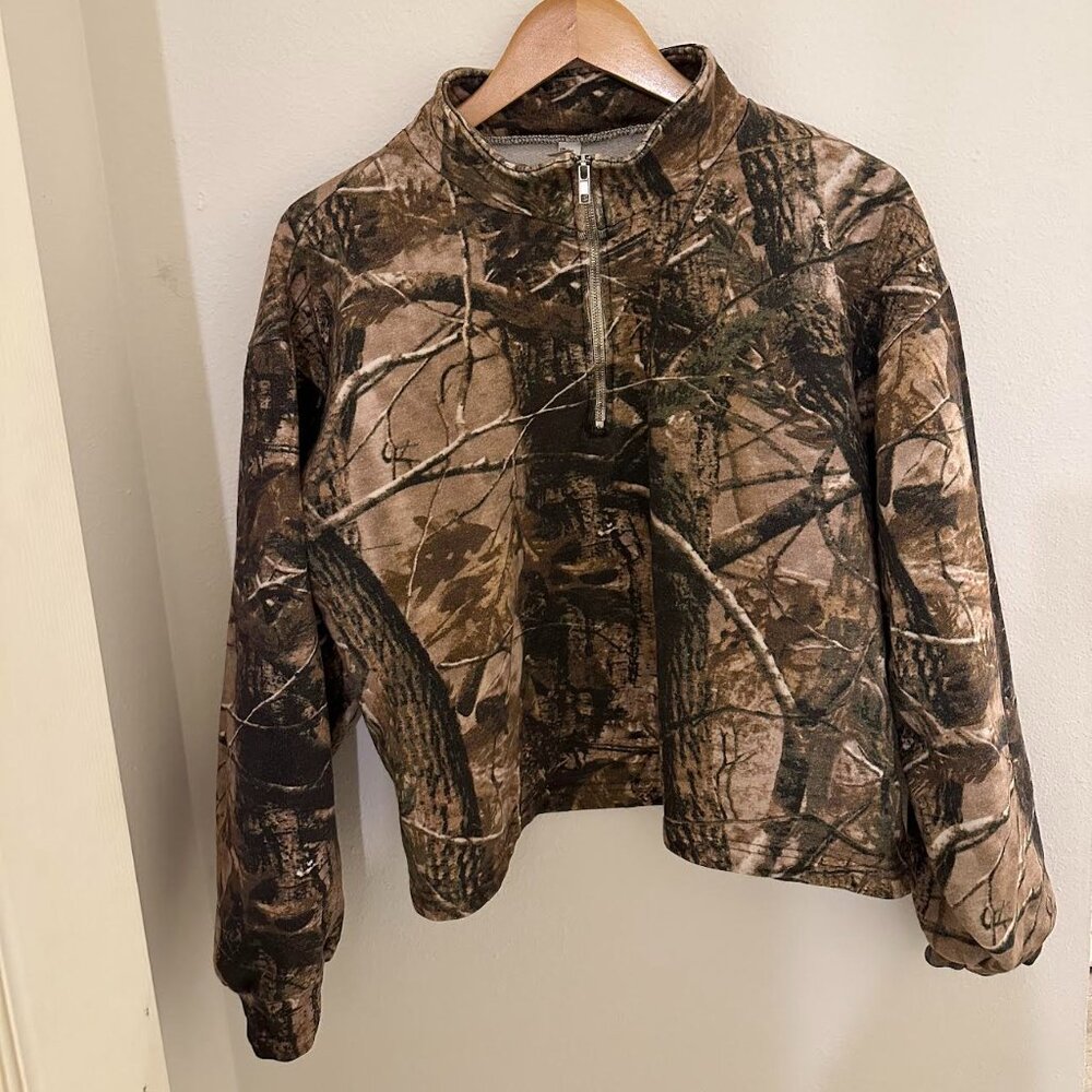 Los Angeles Apparel Real Tree Half Zip Pullover